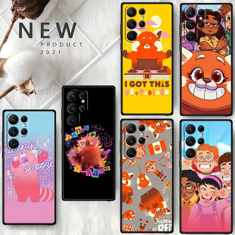 

Disney Turning Red Phone Case For Samsung Galaxy S23 S22 S21 S20 FE S10 S10E S9 S8 Plus Ultra Pro Lite 5G Black Cover