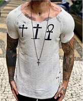 2022 european and american new mens short sleeved t shirts mens summer tops leisure wholesale supply slim fit printing trend