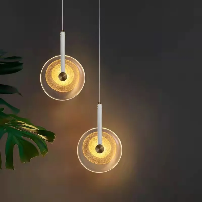 

Modern Luxury Chandelier Belt Metal Luster Creative Lamps Bedside Light Bedroom Restaurant Bar Background Hotel Hanging Lighting