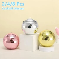 248pcs 600ml fashion cocktail glass flash disco ball cups party bar decoration with straw wine whiskey juice goblets drinkware