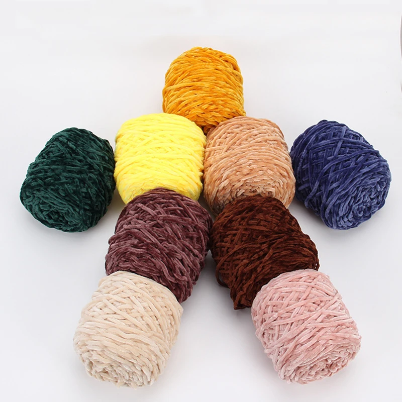 

100g / 3pc Chenille Giant Velvet Yarn Knitting Wool Thick Warm Crochet Knitting Yarns Cotton Baby Wool Diy Hand-knitted Sweater