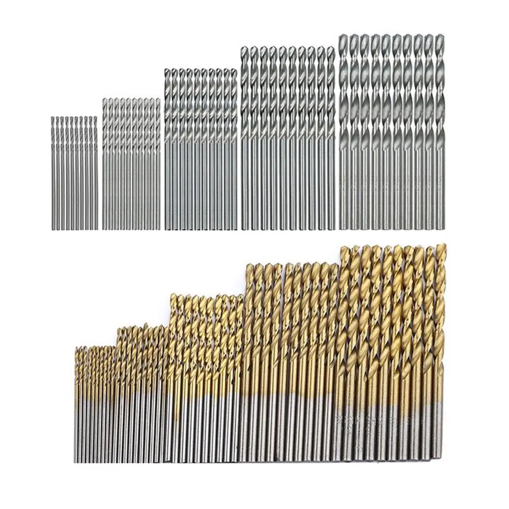 

100 Pieces Twist Drill Bit Set Straight Shank Tiny Drills Bits Drilling