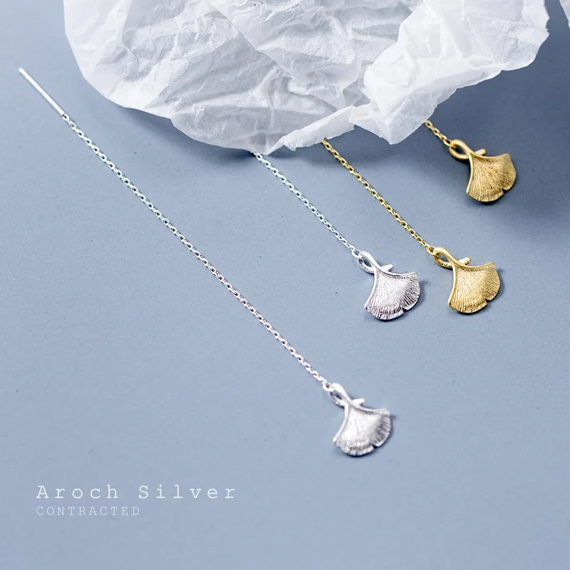 

Earrings Hanging Earrings Female Ginkgo Hanging Earrings Apricot Leaf Long Earring Chain Mori Style Leaf Ear Rings