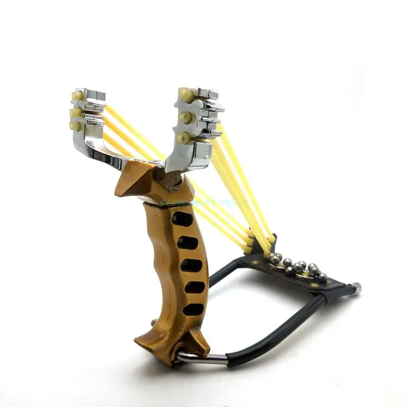 

All-metal Material Powerful Slingshot With Wrist Rest Outdoor Hunting Sling Shot Heavy-duty Large Slingshot For Fishing And Ball