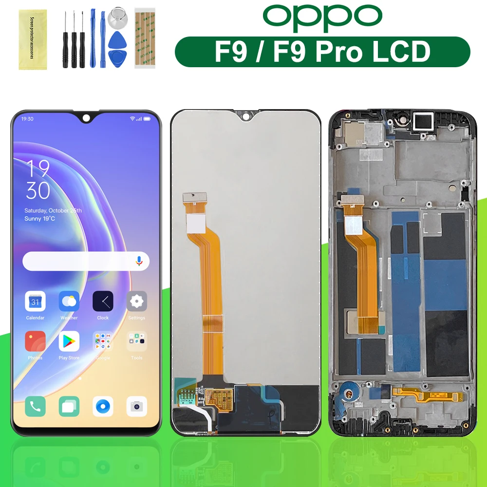 

100% Original 6.3'' For OPPO F9 CPH1825 / F9 Pro CPH1823 LCD DIsplay Touch Screen Digitizer With Frame Assembly Replacement