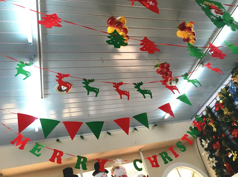 

Felt fabric Christmas Flag Event party hanging decoration DIY Xmas festival holiday home garden Street office shop window decor
