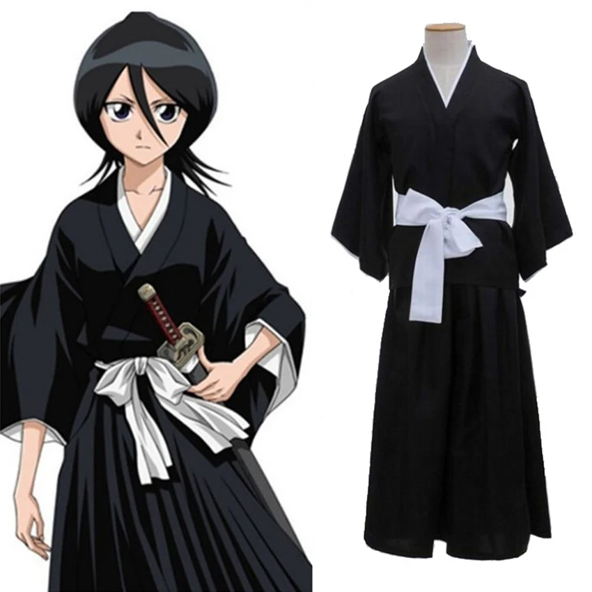 

Kuchiki Rukia Bleach Cosplay Anime Figure Clothes Dress Halloween Costume for Women Disguise Haori Japanese Kimono Adult Suits