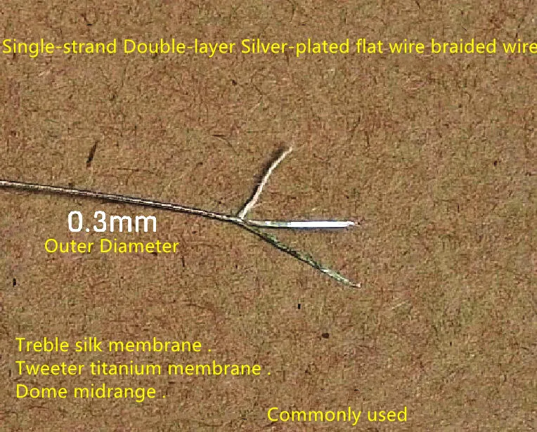 

1Meter Tweeter Speaker Braided Leads Wires double-layer silver-plated flat wire For Silk film Titanium membrane dome Mid Use