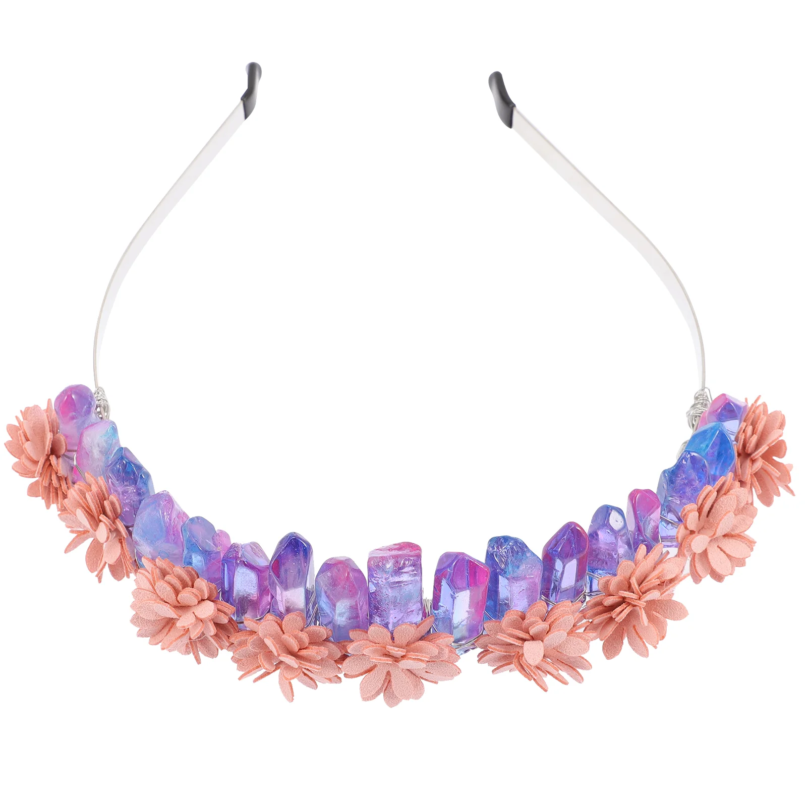 

Crystal Forhair Wedding Mermaid Moonheadband Headbands Purple Accessories Headpiece Flower Witch Quartzgirls Natural Headdress