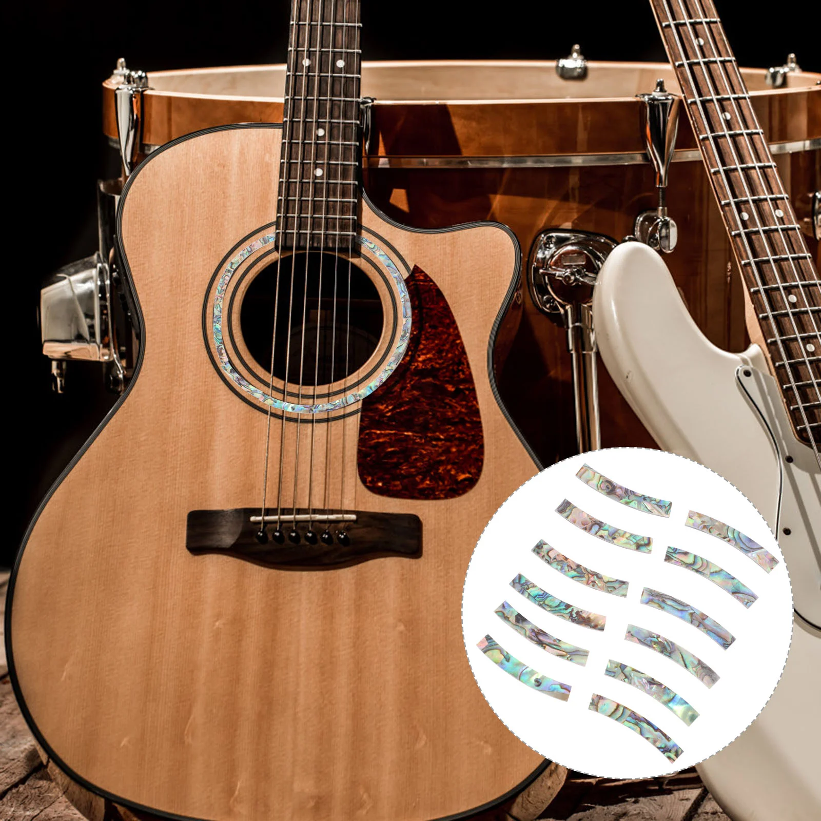 

Guitar Decals Inlay Sticker Sound Hole Rosette Ukulele Stickers Decal Acoustic Soundhole Decoration Abalone Shell Material