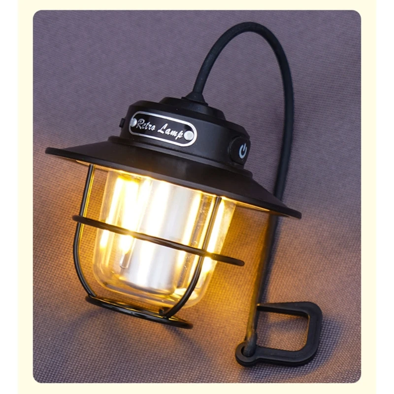 

Hanging Lights Rechargeable Camping Lanterns with Hook Plastic Material for Yard
