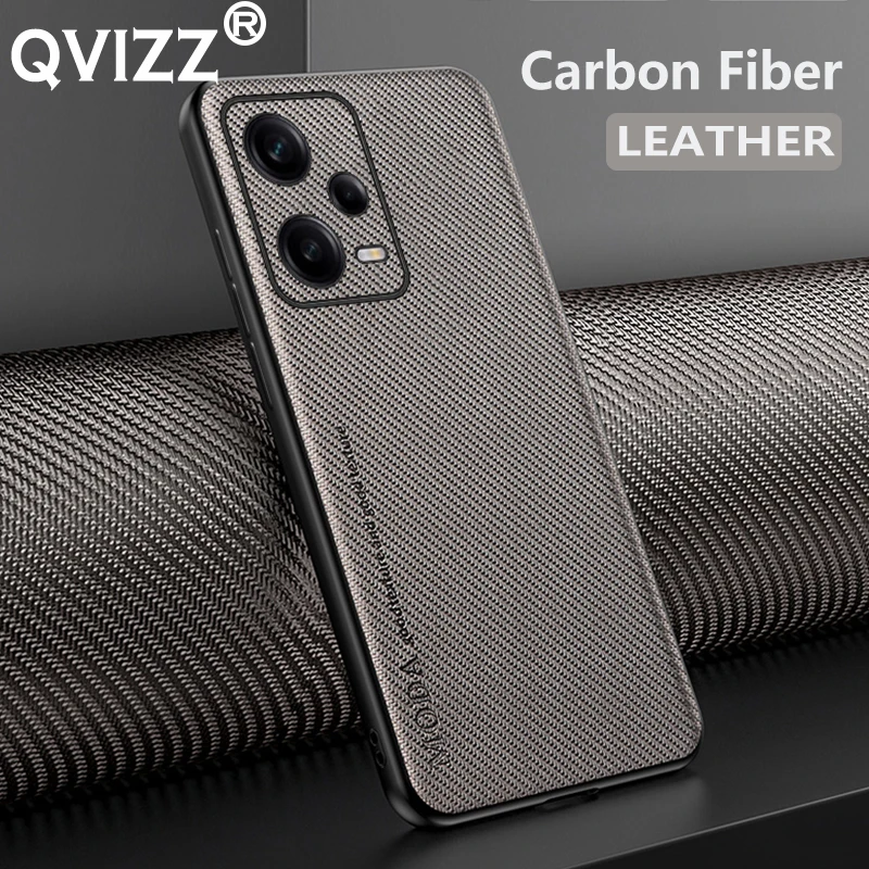 

Luxury Leather Case for Xiaomi Redmi Note 12 Pro+ Plus (China) Carbon Fiber Soft Edges Hard Shockproof Phone Cover Note12ProPlus