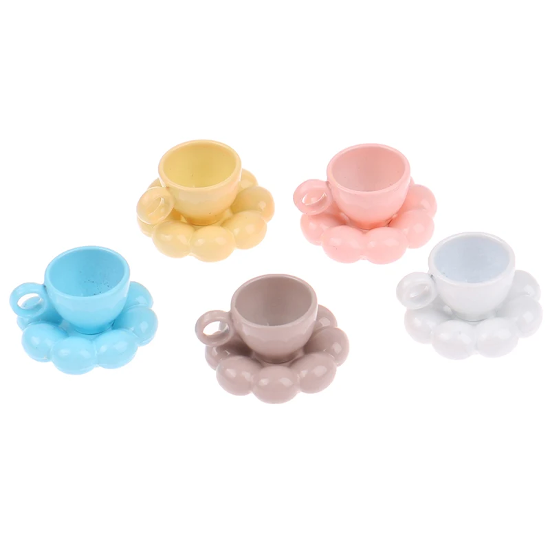 

1 Набор кавайная имитация кофейной чашки Цветочная блюдце модель кукольного домика миниатюрная мебель «сделай сам» Аксессуары для куклы