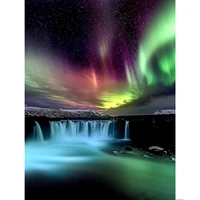 5d diy diamond painting the waterfall aurora full drill by number kits scenery craft decor by skryuie diy craft arts 00283
