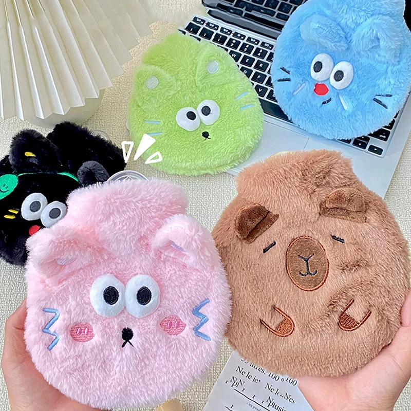 Плюшевый мешок для горячей воды 400 мл грелка рук с рисунком кота/капибары