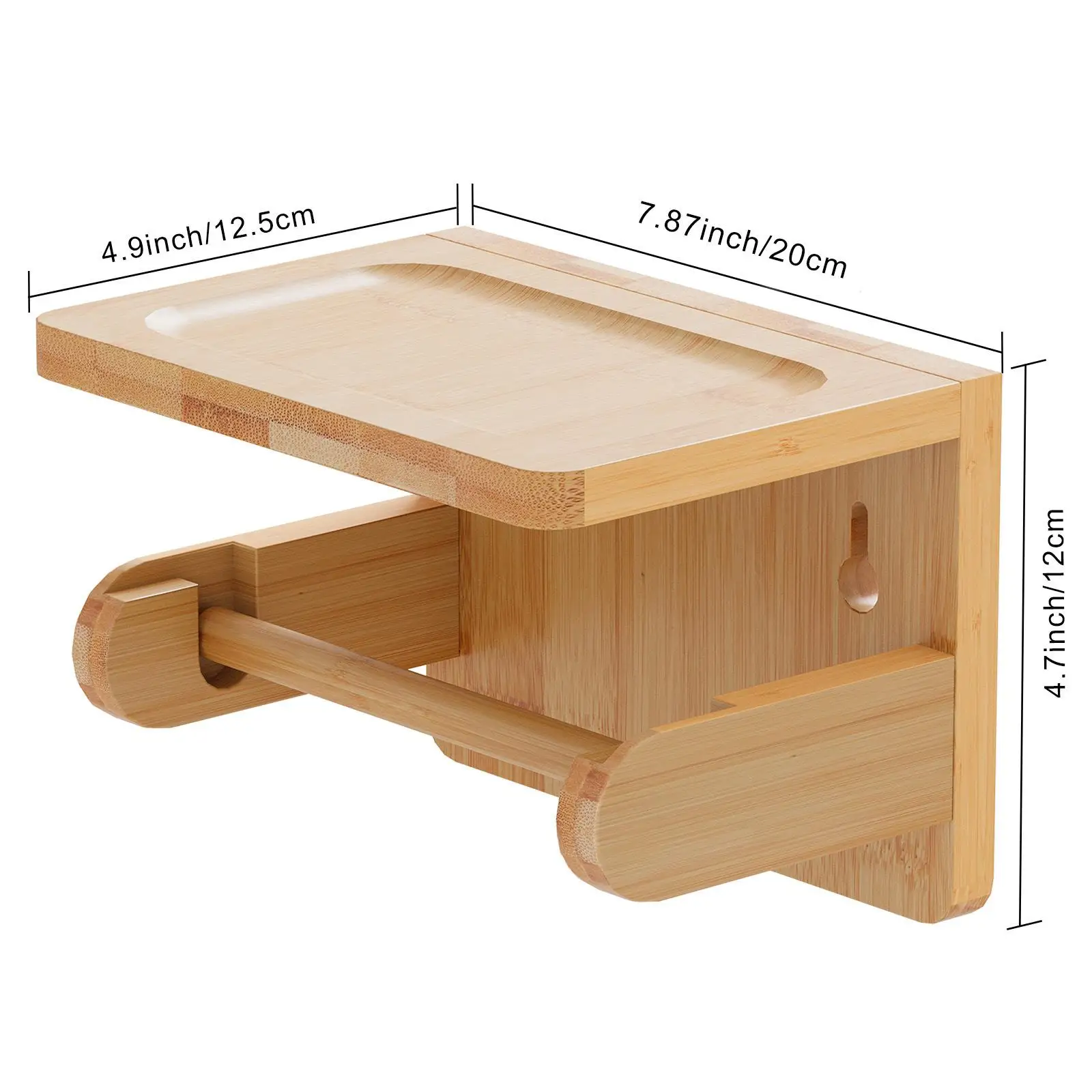 Держатель для туалетной бумаги с полкой-органайзером настенное крепление