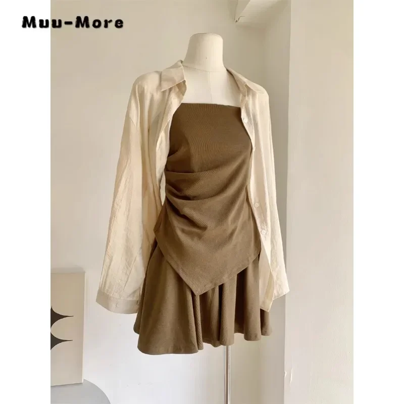 Милый винтажный стиль комплект из 3 предметов женский свободный жилет + тонкая