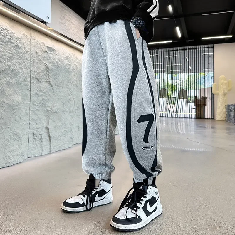 Детская одежда новые брюки для мальчиков-подростков модные корейские спортивные