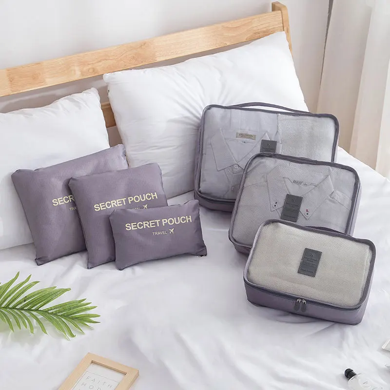 

7pcs Sets Bathroom Storage Bags Travel Accessories Makeup Bags Clothes Shoe Pouch Cosmetic Bag Women's Storage Organizer