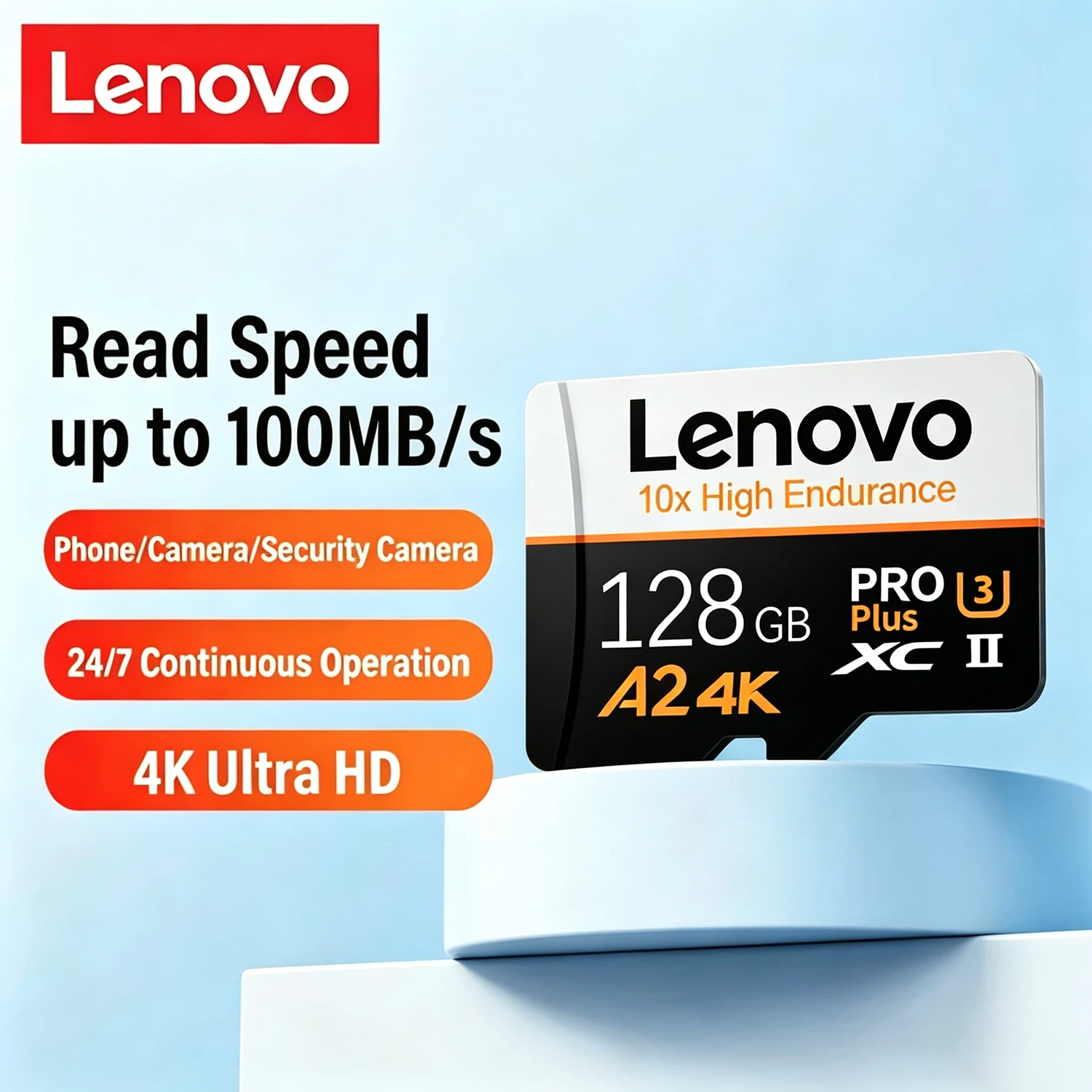 Фото Карта памяти Lenovo SD, 128 ГБ, 256 ГБ, V30 U3, высокоскоростная флэш-карта TF, 4K Full HD Video, карта Micro SD для телефона Xiaomi, камеры, ПК №1