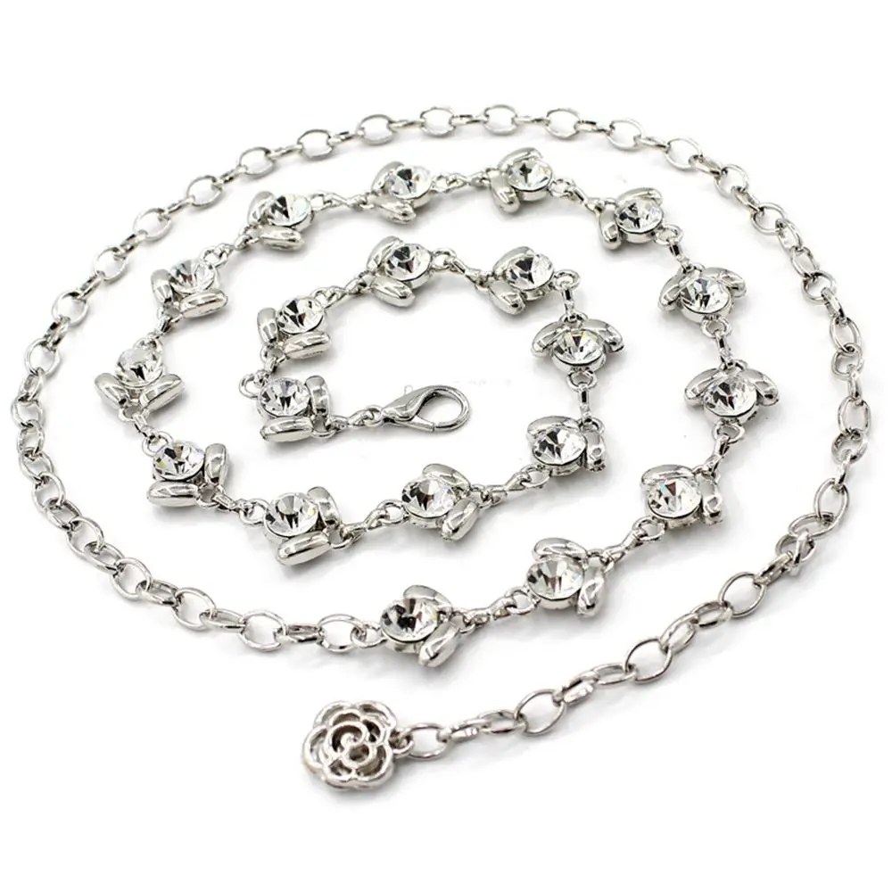 

Clothes Charming Fashion Korean Rhinestone Crystal Ladies Waist Chain Women Belt Waist Belts Alloy Chain