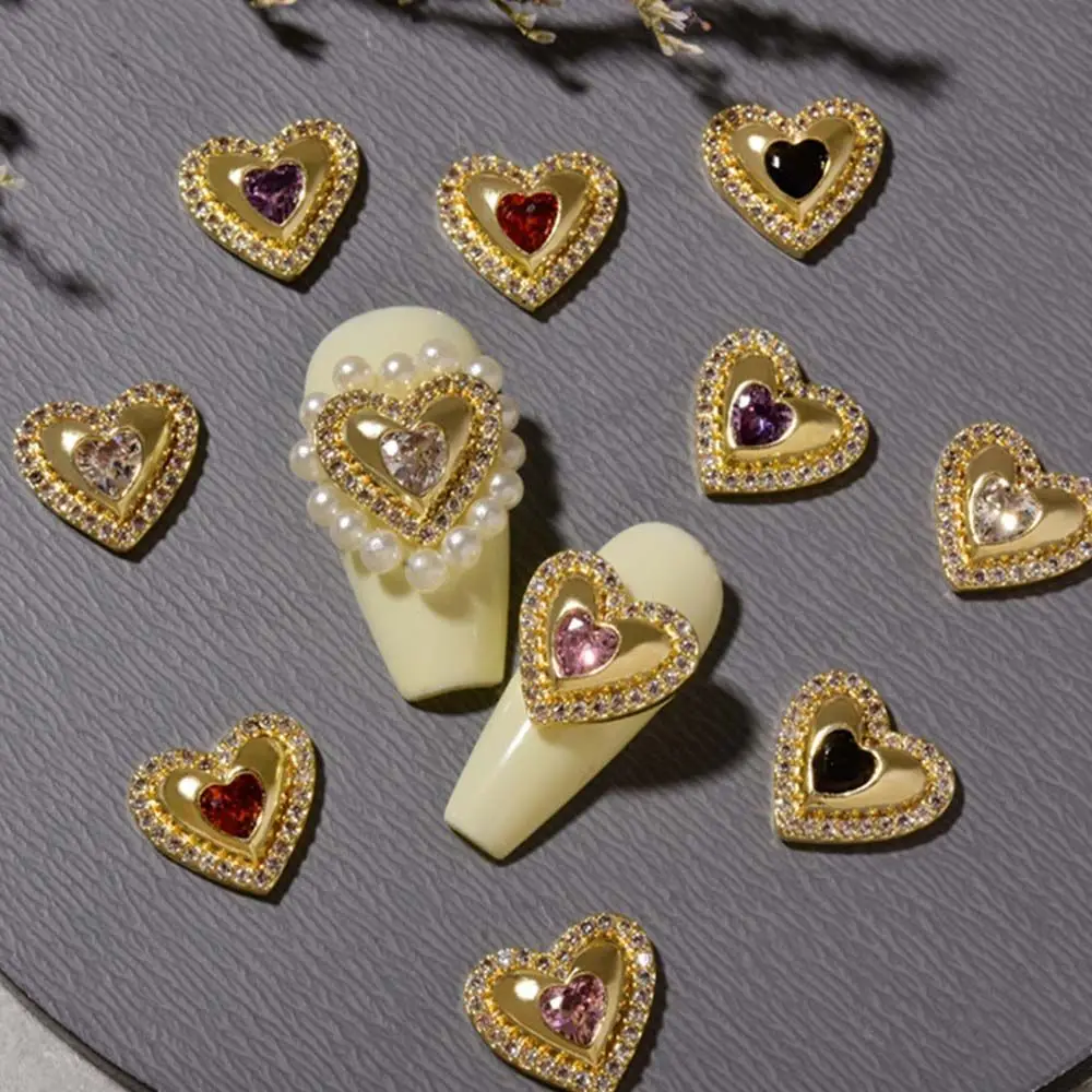 

1Pack New Pearl Heart-shaped Rhinestone Nail Art Decoration Advanced All-match 3D Super Flash Zircon Nail Art Accessories