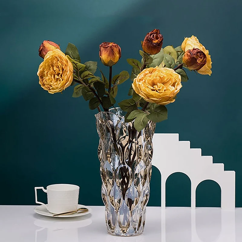 

Ryukuang Crystal Glass Vase Flower Arrangement Decorative American Living Room Model Room Hotel Utensils and Ornaments