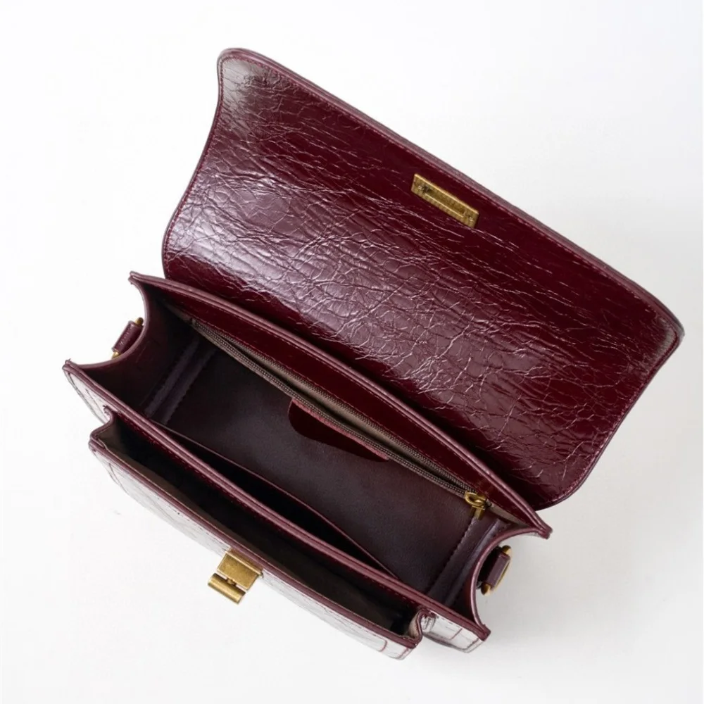 Женская большая сумка из коровьей кожи Oilwax маленькая натуральной женская через