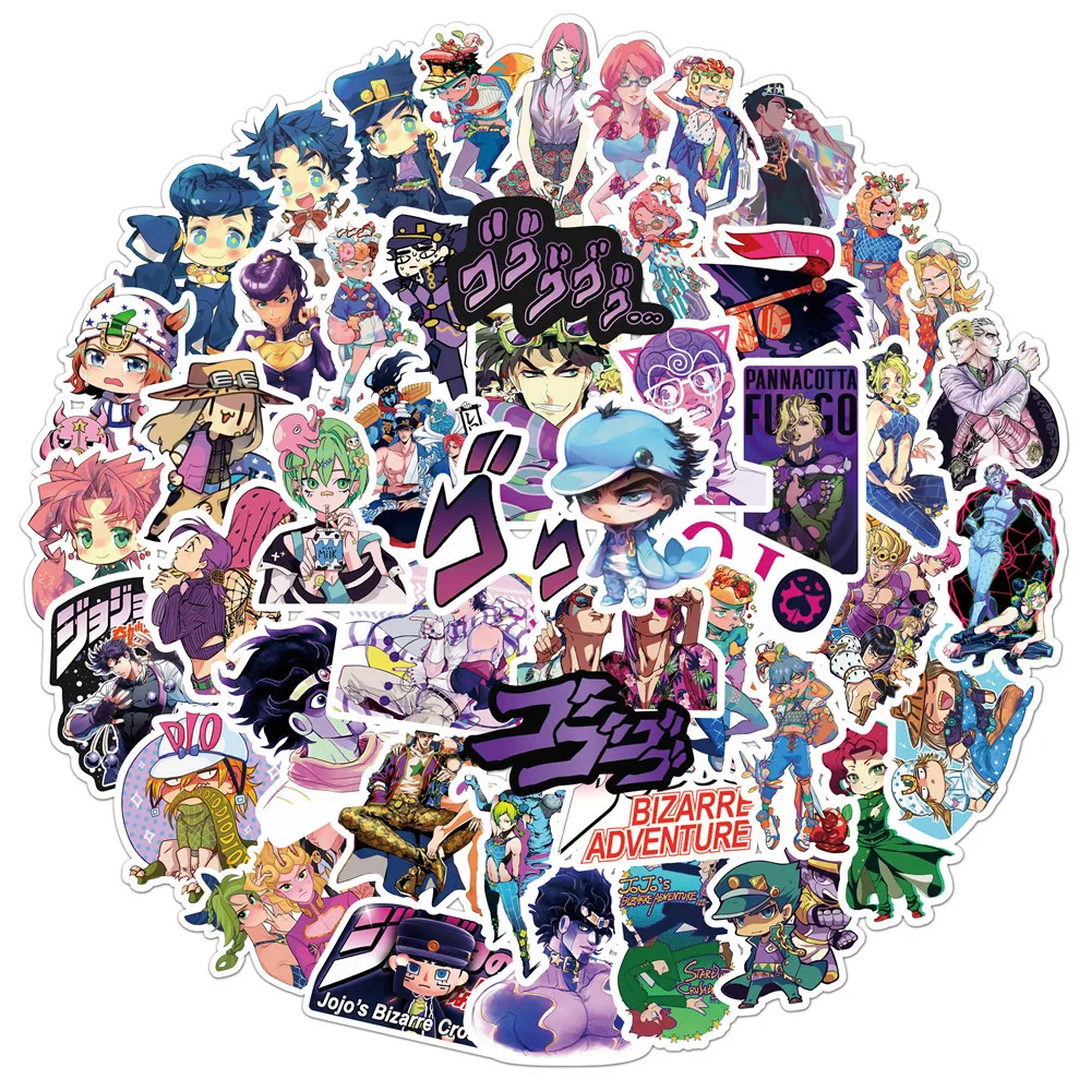 

Cartoon Anime JoJo's Bizarre Adventure Stickers for Car Suitcase Guitar Laptop Phone Notebook DIY Decor Waterproof Sticker Toys