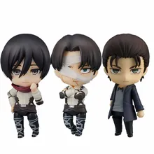 오리지널 GSC Good Smile NENDOROID 2000 Eren Yeager Mikasa Ackerman 2001 Levi Ackerman 2002 파이널 시즌 액션 애니메이션 모델, Eren Yeager Mikasa Ackerman