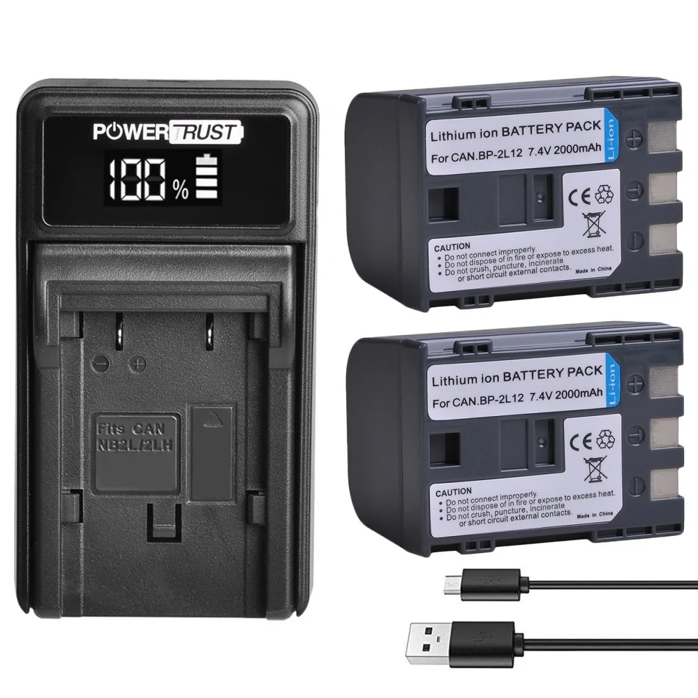 

BP-2L12 Battery/ Charger for Canon BP-2L14 BP-2L15 BP-2L24H BP-2L5 NB-2L12 NB-2L14 and DC310 Elura 60 Vixia HV20 ZR100 ZR300 ZR5