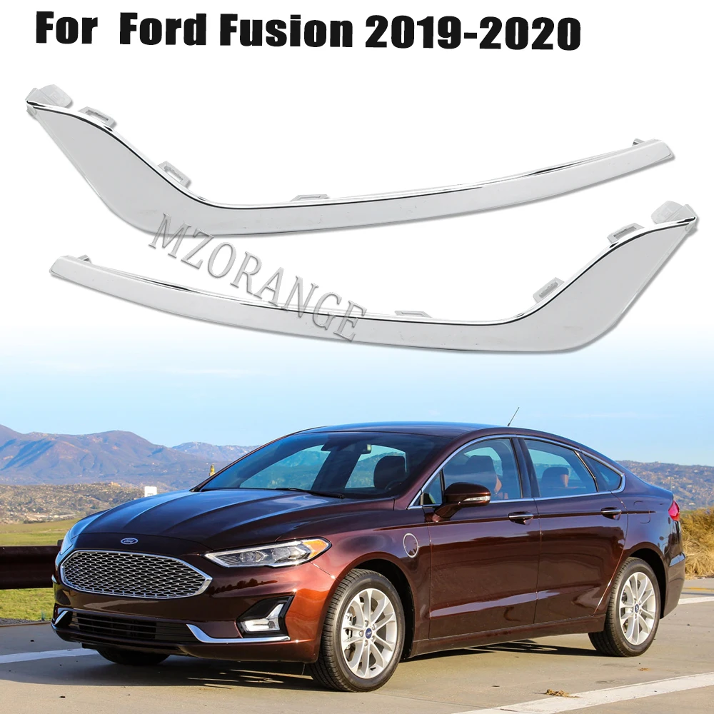 2PCS Replace Front Bumper Fog Light Lamp Eyebrow Strip Trim For Ford Fusion Mondeo 2019 2020 Stickers Lamp Hoods Car Accessories