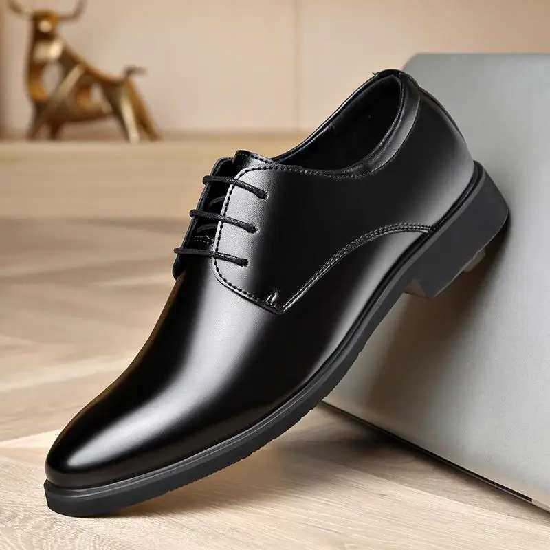 

Leather Shoes Men's Autumn Business Formal Wear British Men Low Top Retro Boys Soft Bottom Dad Casual Fashion Shoes