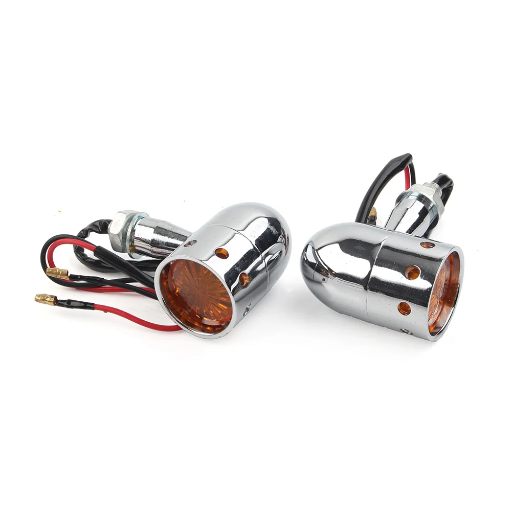 Универсальный ретро светодиодный указатель поворота для мотоцикла янтарный