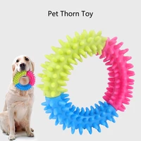 1pcs pet rubber thorn ring toy molar soft ring resistance to bite dog toy dog toy teeth cleaning chew training toys pet supplies