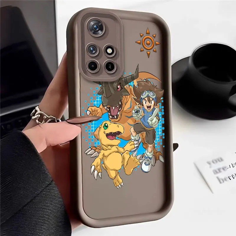 Матовый силиконовый чехол для телефона Xiaomi Redmi Note с аниме Monster Digimon Design защита от