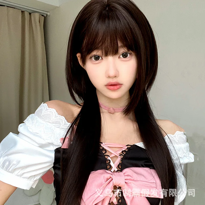 

Female Long Hair Jellyfish Type Natural Lovely Straight Hair Full Head Cover Cosplay Lolita Daily Wigs Heat Resistant Fiber