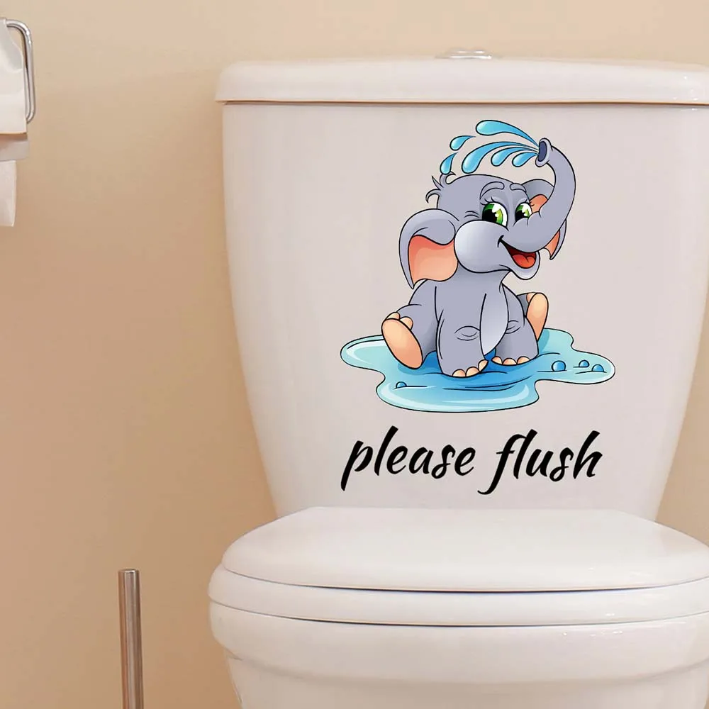 

Tile Stickers Cartoon Elephant Wall Poster Bathroom Decoration Self Adhesive Environmental Protection Colorful Easy to Replace