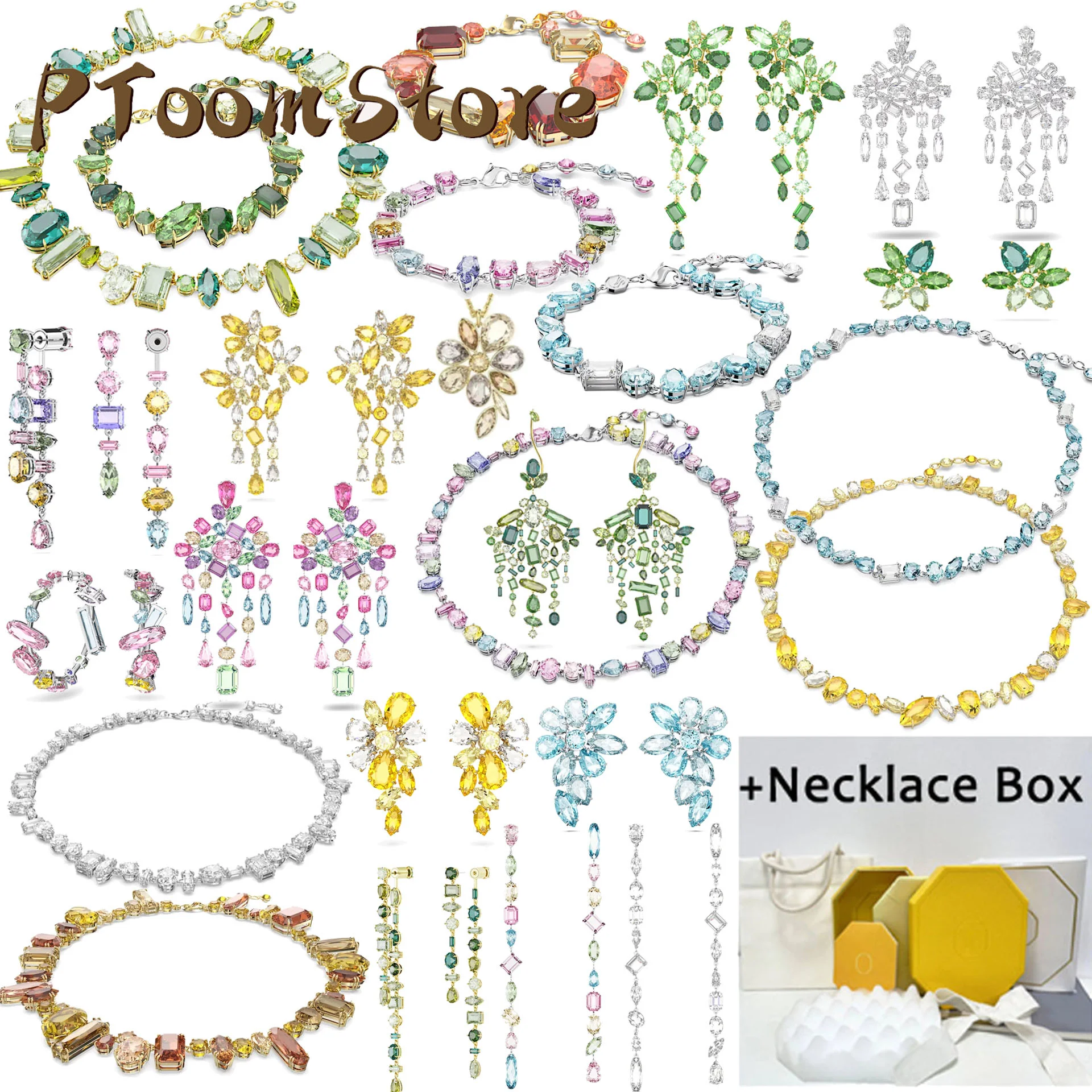 

Original 2023 Swa GEMA Necklace Earring Bracelet Rings for Women With Box Charm Trend New Women Ladies Ste Luxury Romantic Gifts