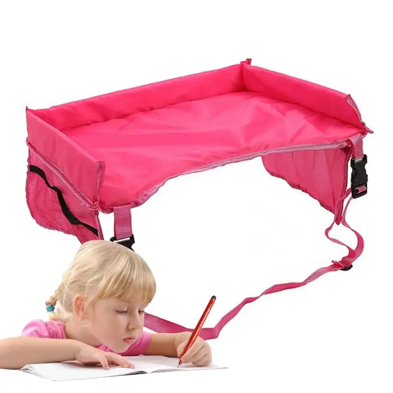

Kids Car Seat Travel Tray Safety Seat Play Table Organizer Storage Snacks Draw Toys Cup Holder Waterproof Baby Children Stroller