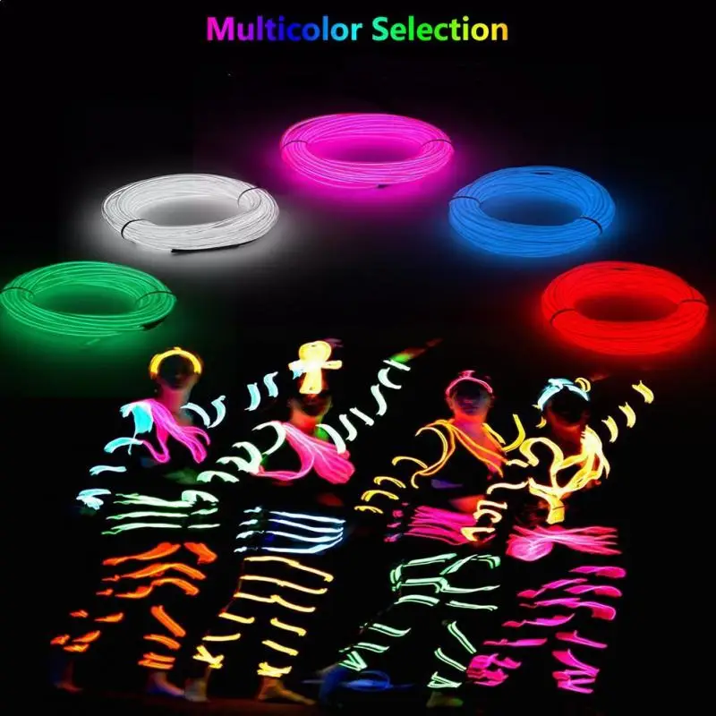 

2023 Car Interior 1M Led Decorative Lamp EL Wiring Neon Strip For Auto DIY Flexible Ambient Light Party Atmosphere Diode
