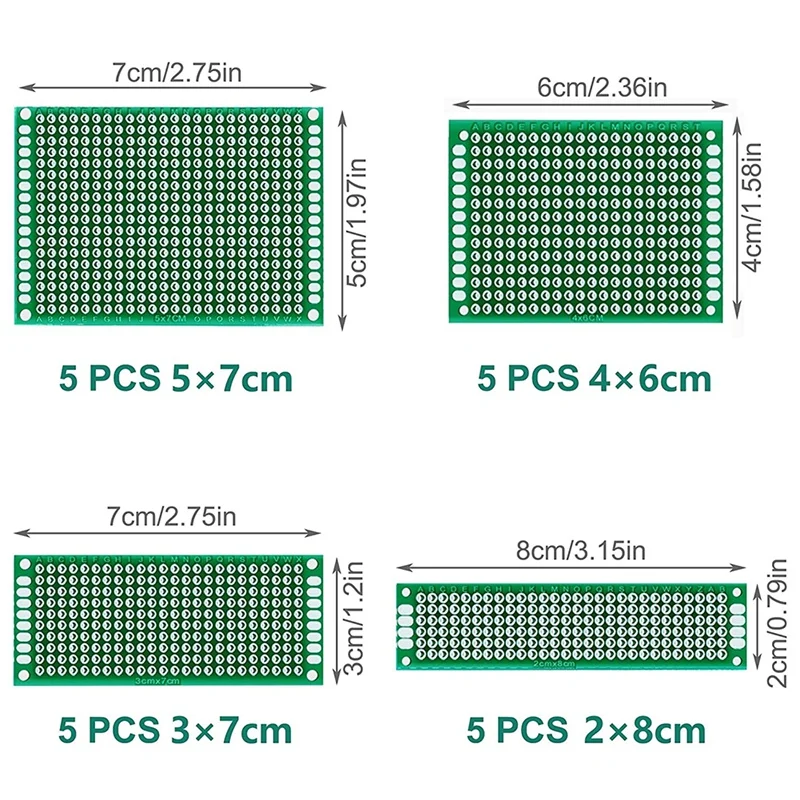 Набор печатных плат из 52 шт. двусторонняя универсальная печатная плата