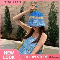 summer hollow bucket hat female korean thin section breathable dome splicing sunscreen beach fisherman hats womens sun gorros