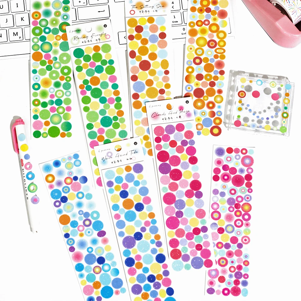 4 вида стилей 6 шт./упаковка длинная самоклеящаяся лента с блестками