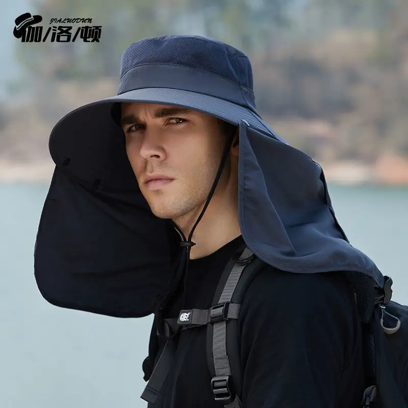 

Outdoor Sun Hat Double Layer UV Protection Mountaineering Hat Hunting Summer Cap Hiking Camping Visor Hat Removable FishermanHat