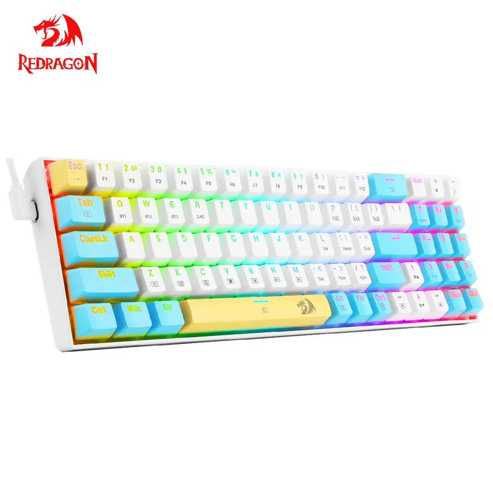 REDRAGON K688 Pro RGB USB игровая клавиатура Bluetooth Беспроводная 78-клавишная мультимедийная