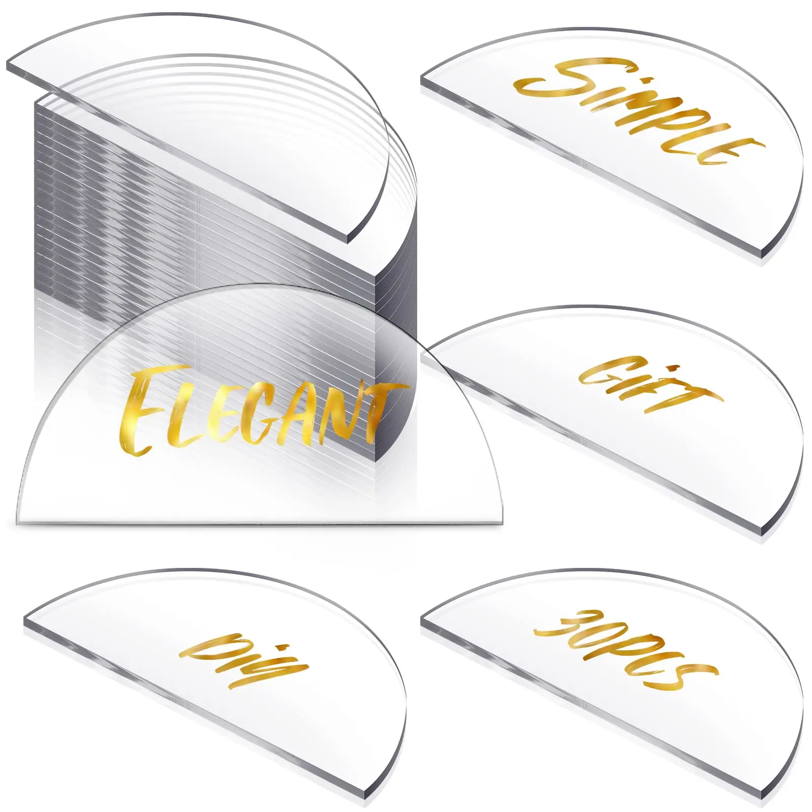 

Half Circle Acrylic Place Cards for Weddings-Arch Acrylic Seating Cards DIY Blank Clear Acrylic for Picture Frame DIY Art Craft