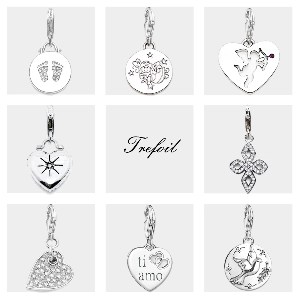 Браслет из серебра 925 пробы с кулоном в виде сердца | Украшения и аксессуары