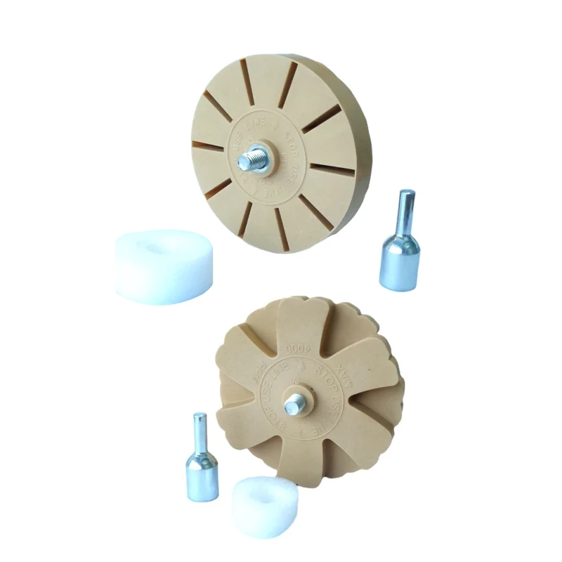 

Rubber Eraser Wheel Pad with Drill Adapter Polishing Wheel 1/4" Decal Remover for Car Decals Vinyl Stickers Quick Polish