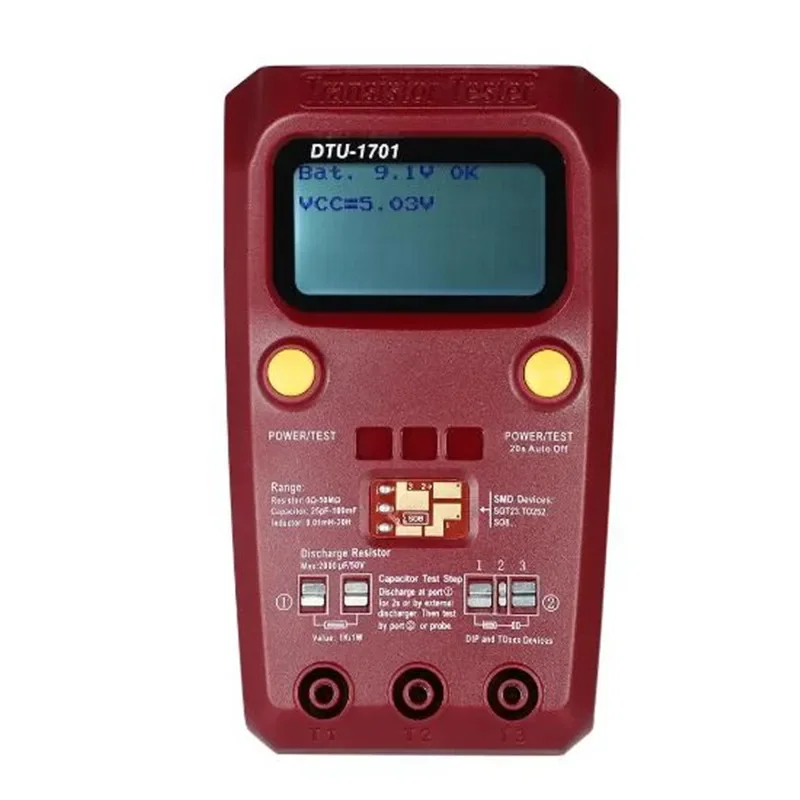 Тестер транзисторов DTU1701 измеритель MOSFET триодов LCR индуктивности сопротивления